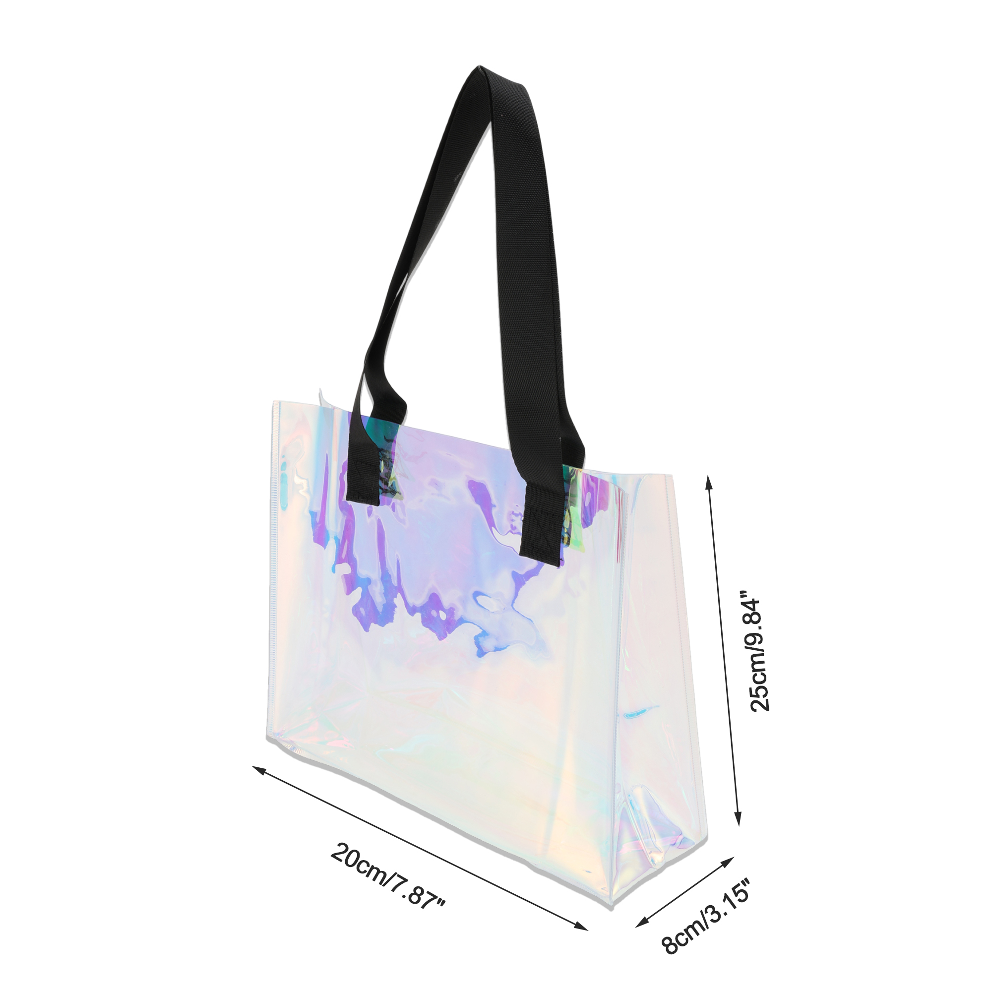 Unique Bargains Multicolor Ribbon Handle Gift Bag 1Pc Multicolor 7.87"x3.15"x9.84"