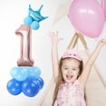 thumbnail image 2 of Happy Birthday 0 1 2 3 4 5 6 7 8 9 Rose Gold Number Foil Balloon Digital Helium Balloons Wedding Decor Birthday Party Balloon blue Number 1, 2 of 9
