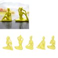 thumbnail image 4 of Yoga Statue, Small Compact Yellow Yoga Figurines  For Living Room, 4 of 8