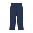 thumbnail image 4 of Women's Straight Capri Pants, Elastic Waist Cropped Trousers with Side Buttons, Lightweight Summer Casual Bottoms, 4 of 4