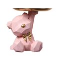 thumbnail image 3 of Bonita estatua de oso, bandeja para llaves, contenedor de artículos diversos, bandeja de joyería creativa, organizador de escritorio para Bar, comedor Rosa, 3 of 9