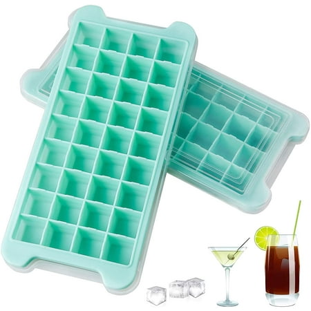 

2 PCS New Upgrade Ice Cube Trays Flexible 72-Ice Trays BPA Free for Chilled Drinks Whiskey Cocktail Food Reusable Safe Square Ice Cube Mold