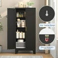 thumbnail image 3 of 61.1"H Metal Stoarge Cainbet with 2 Doors and 3 Adjuctable Shelves for Kitchen Pantry Home Office, 3 of 6