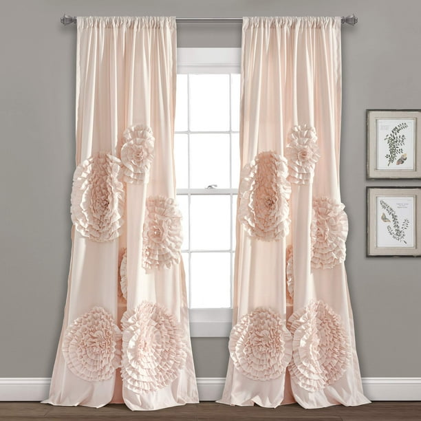 Panel de cortina para ventana Lush Decor Serena, 137 cm x 213 cm, rubor