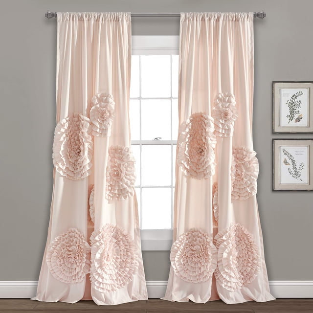 Panel de cortina para ventana Lush Decor Serena, 137 cm x 213 cm, rubor