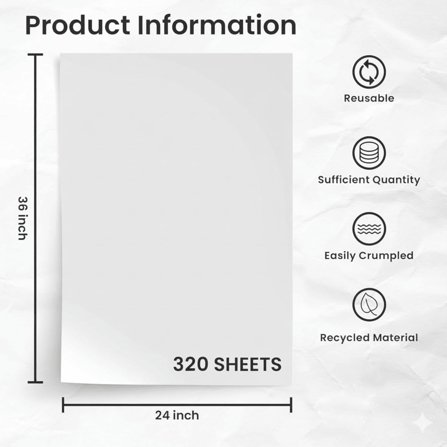 24" x 36" Newsprint Packing Paper Sheets for Moving | 320 Sheets | 20lb | Newspaper Paper