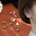thumbnail image 6 of GKNET 2pcs Stainless Steel Spiral Twisted Lip Ring Tongue Piercing Heart Star Ear WY4-A1, 6 of 9