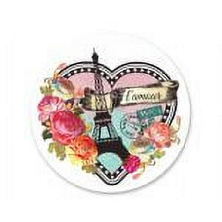 Parisian Heart 7inch Round Edible Photo Image Cake Decoration