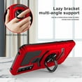 thumbnail image 4 of Galaxy Wireless Case for T Mobile Revvl 6x 5G/Revvl 6 5G Case w/Tempered Glass Screen Protector [Military Grade] Ring Car Mount Kickstand Shockproof Hard Phone Case - Red, 4 of 8