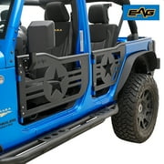 EAG Rock Crawler Military Tubular Door with Mirror - fits 07-18 Jeep Wrangler JK 4 Door
