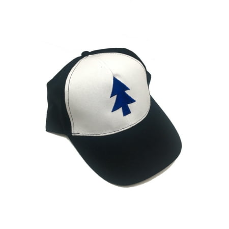 Dipper Pines Tree Hat Gravity Falls Baseball Cap Costume White Blue Pine