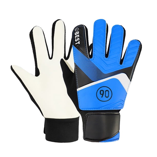 Yuarrent 1 par de guantes de fútbol portátiles para niños, práctica de entrenamiento de fútbol, protección de manos de portero, guante de Ropa Deportiva, Zapatos Azul Talla 6 Yuarrent OD027879-05B