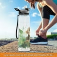 thumbnail image 6 of Monkey Leaves Sports Water Bottle Portable Travel Mug 32oz BPA Free Leak Proof Straw Transparent Tritan for Gym Yoga Cycling Camping, 6 of 7