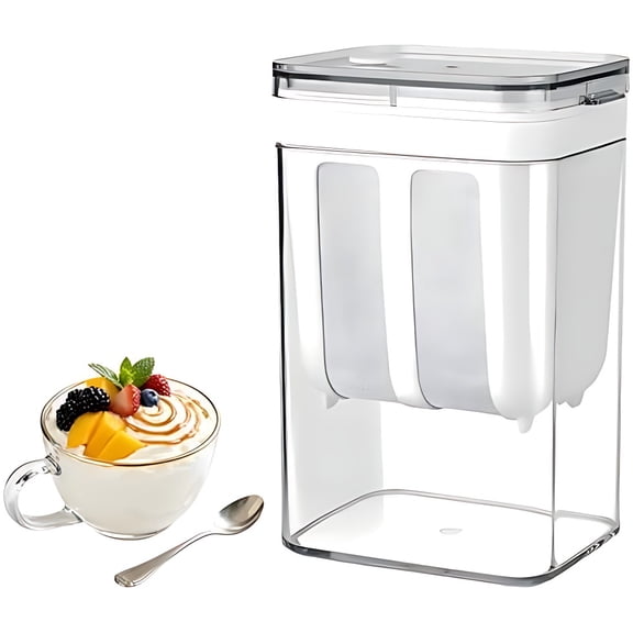 Yogurt Strainer-1100ML (1.16 Quarts) Capacity Yogurt Strainer Separator, BPA Free PP Material Greek Yogurt maker for Whey Separation,Fits Nut Milk,Juice,Kefir,Tofu,Cheese(1.16Quarts-White)