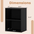 thumbnail image 3 of Gymax 2 Pcs Bibliothèque à 2 Cubes Organisateur de Rangement à Cubes Bricolage avec Tablette Réglable à 7 Positions Noir, 3 of 10