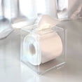 thumbnail image 1 of Nvzi Caja de pañuelos de acrílico transparente cuadrada, soportes para servilletas faciales de baño, dispensador de hojas de secadora transparentes de mesa 5.5 * 5.5 * 5.5 pulgadas, 1 of 3