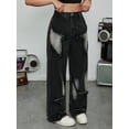 thumbnail image 2 of FEDPOP Kids Girls Casual Baggy Wide Leg Denim Pants Elastic Waist Casual Jeans Age 12-16Y, 2 of 7