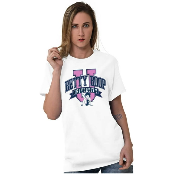 Retro Cartoon Betty Boop University Women Plus Size Graphic Tee Tees Brisco Brands 2X