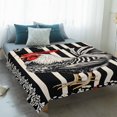 thumbnail image 4 of Vintage Rooster Blanket Soft Cozy Warm Throw Blanket for Couch, Plush Fuzzy Flannel Fleece Blankets for Sofa, Black White Striped Watercolor Bed Blankets Lightweight Gifts for Women, 40"x60", 4 of 9
