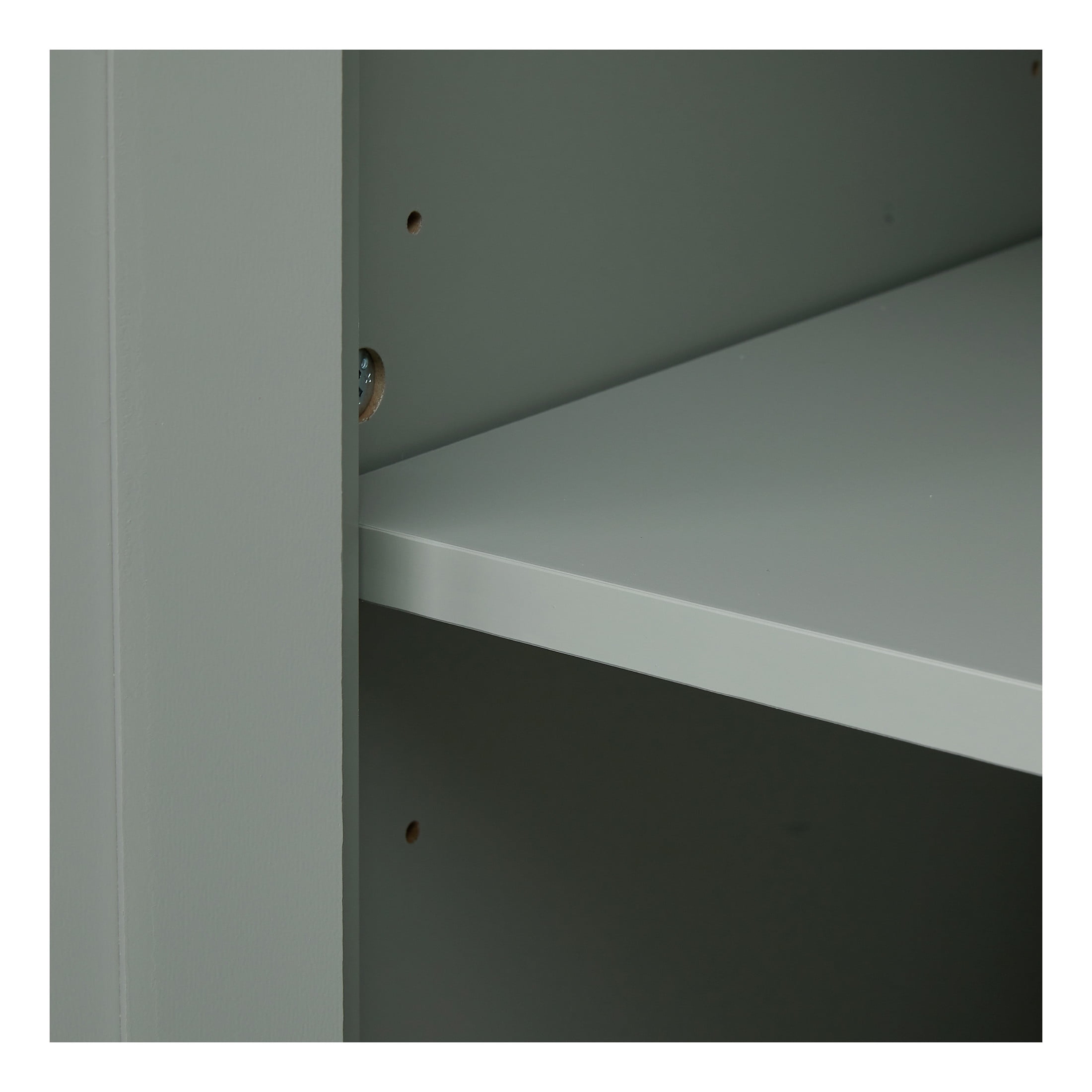 Torsi Modern Double Door Storage Cabinet with Drawers and Adjustable Shelves, Grey
