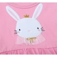 thumbnail image 3 of WIBACKER 2-7T Little Girls Cotton Tulle Skirt Dress Embroidered Rabbit Short Sleeve Summer Dresses for Easter Party, 3 of 6