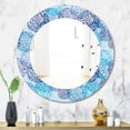 thumbnail image 2 of DESIGN ART Designart 'Sea Motif Pattern' Printed Traditional Oval or Round Wall Mirror - Blue 24in.x24in., 2 of 5