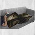 thumbnail image 6 of Nature Soft Flannel Fleece Throw Blanket, Baby Deer in the Forest Reflection on Lake Foggy Woodland Graphic, Cozy Plush for Indoor and Outdoor Use, 60" x 80", Fern Green Cocoa Brown, by Ambesonne, 6 of 6