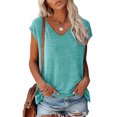 thumbnail image 2 of Lindreshi Tank Tops for Women Clearance Fashion Woman Causal V-Neck Solid Blouse Sleeveless T-Shirt Summer Tops, 2 of 6