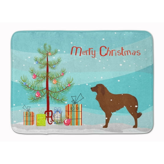 Portuguese Sheepdog Dog Merry Christmas Tree Machine Washable Memory Foam Mat