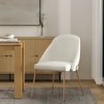 thumbnail image 2 of Gracie White and Gold Leatherette Dining Chair with Steel Legs, 2 of 8