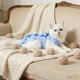 thumbnail image 5 of Cat Recovery Suit for After Surgery, Breathable E-Collar Alternative for Cats, Anti-Licking Spay Neuter Recovery Shirt for Cats Kittens, Blue, 5 of 7