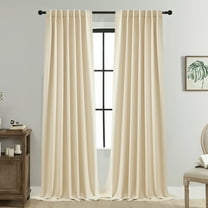 Btomtd 2pcs Elegant Curtain Panel Pair, Layering Overlay Curtains for Bedroom Window, Blackout Curtains for Sophisticated Look - 39.37"x51.18", Beige