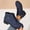 Blue, variant on Women British Style Ankle Combat Boots Round Toe Lace up Side Zipper Short Booties Chunky Platform Low Block Heel Casual Footwear Gray 9.5(43)