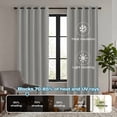 thumbnail image 5 of Lapalife Outdoor Curtains for Patio Waterproof W71xL84, Blackout Weighted Outside Curtains Weatherproof UV Resistant Privacy for Porch, Pergola, Light Gray, 1 Panel, 5 of 8