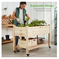 Raised Garden Bed 48x24x32inch Mobile Elevated Wood Planter w/Lockable