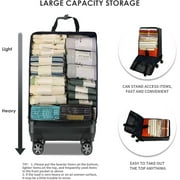 Verage Expandable Foldable Luggage Collapsible Rolling Travel Duffel Bag Lightweight Suitcase with Detachable Spinner Wheels(Black, 24 Inch Expands into 28 Inch)