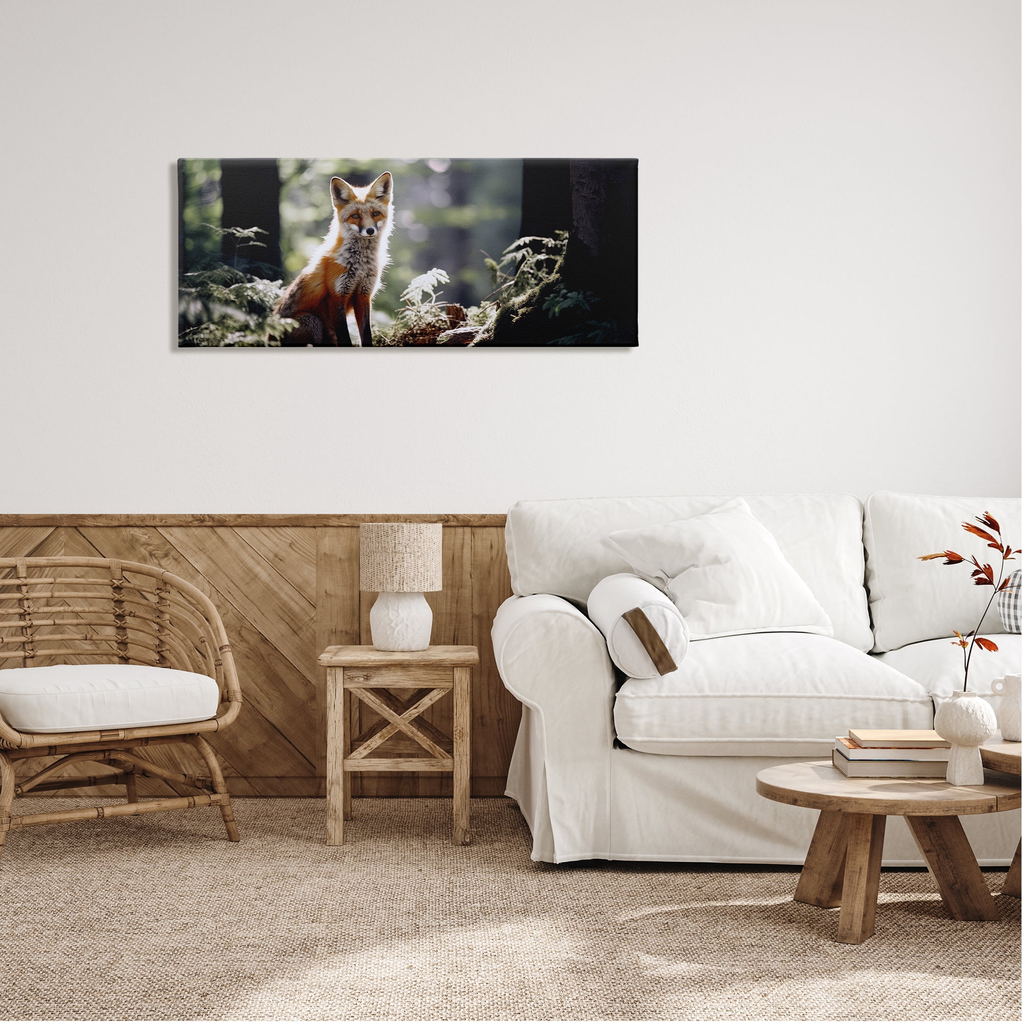 Stupell Industries Fox Under Sun Rays Animals & Insects Photography Gallery Wrapped Canvas Art Print Wall Art, 48 x 20