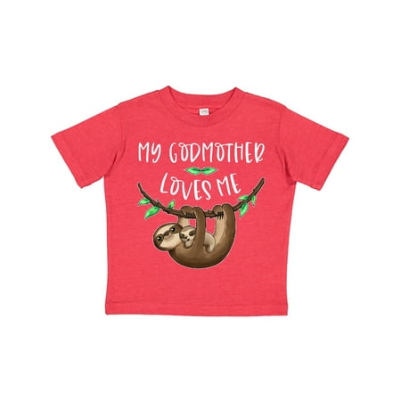 

Inktastic My Godmother Loves Me Cute Sloth and Baby Gift Toddler Boy or Toddler Girl T-Shirt