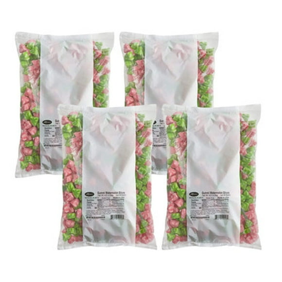 Albanese "World's Best" Watermelon Gummi Slices, Sugar-Sanded Fruit Wafers, 4.5 lb. Bags, 4/Case (18 lbs Total)