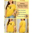 thumbnail image 5 of Anbech Butterfly Sunflower Plus Size T-Shirts for Women Graphic Heart and Sunflower Print Oversize Short Sleeves T-Shirt with Round Neck, 5 of 9
