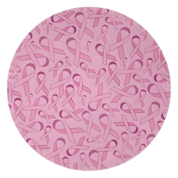 Pink Breast Cancer Round Blanket,Comfortable Soft Flannel Throw Blanket,All Season,Warm Lightweight Blankets for Sofa Bed Couch Living Room Chair 47"x47"