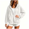 thumbnail image 4 of Trikvn Women's Quarter Zip Pullover Hoodie Textured Long Sleeve Sweatshirt Casual Drop Shoulder Hooded Tops with Kangaroo Pocket Fall Fashion Athletic Wear, 4 of 6