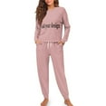 thumbnail image 4 of Tutoliy Customized Pajamas for Women Pjs Set Long Sleeve Pajama Jogger Pants Lightweight Sleepwear Cozy Loungewear with Pockets, S, 4 of 7