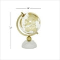thumbnail image 4 of DecMode 8" Gold Globe with Marble Base and Tiered Base, 4 of 9