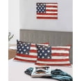 thumbnail image 5 of American Flag Pillow Covers Standard Size 2 Pack, Red Blue Star Stripes Rustic Farmhouse Wood Soft Bed Throw Pillowcases Breathable Cooling Long Lumbar Body Pillow Sham Cover for Bed Sofa 20''x26'', 5 of 7