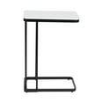 thumbnail image 5 of Kate and Laurel Credele Modern Marble C-Table End Table, 12 x 19 x 27, Black and White, Chic Contemporary TV Tray Table with Metal Legs And Cultured Marble Tabletop, 5 of 8