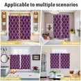 thumbnail image 5 of Dark Purple Moroccan Kitchen Curtains Window Panels, Country Abstract Quatrefoil Lattice Insulated Window Treatment Curtain, Grommet Curtains for Bedroom/Living Room/Bathroom, 2 Piece 27.5"Wx39"L, 5 of 8