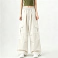 thumbnail image 2 of HappyYEE Cargo Pants for Women Oversized Wide Leg Dance Bottoms Loose Fits Lightweight Fashion Sports Trousers Streetwear M, 2 of 7