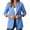 #373-Blue, variant on Women's Cotton Linen Button Shirt Long Sleeve Notch Lapel Relaxed Blazer Pockets Office Work Top for Daily