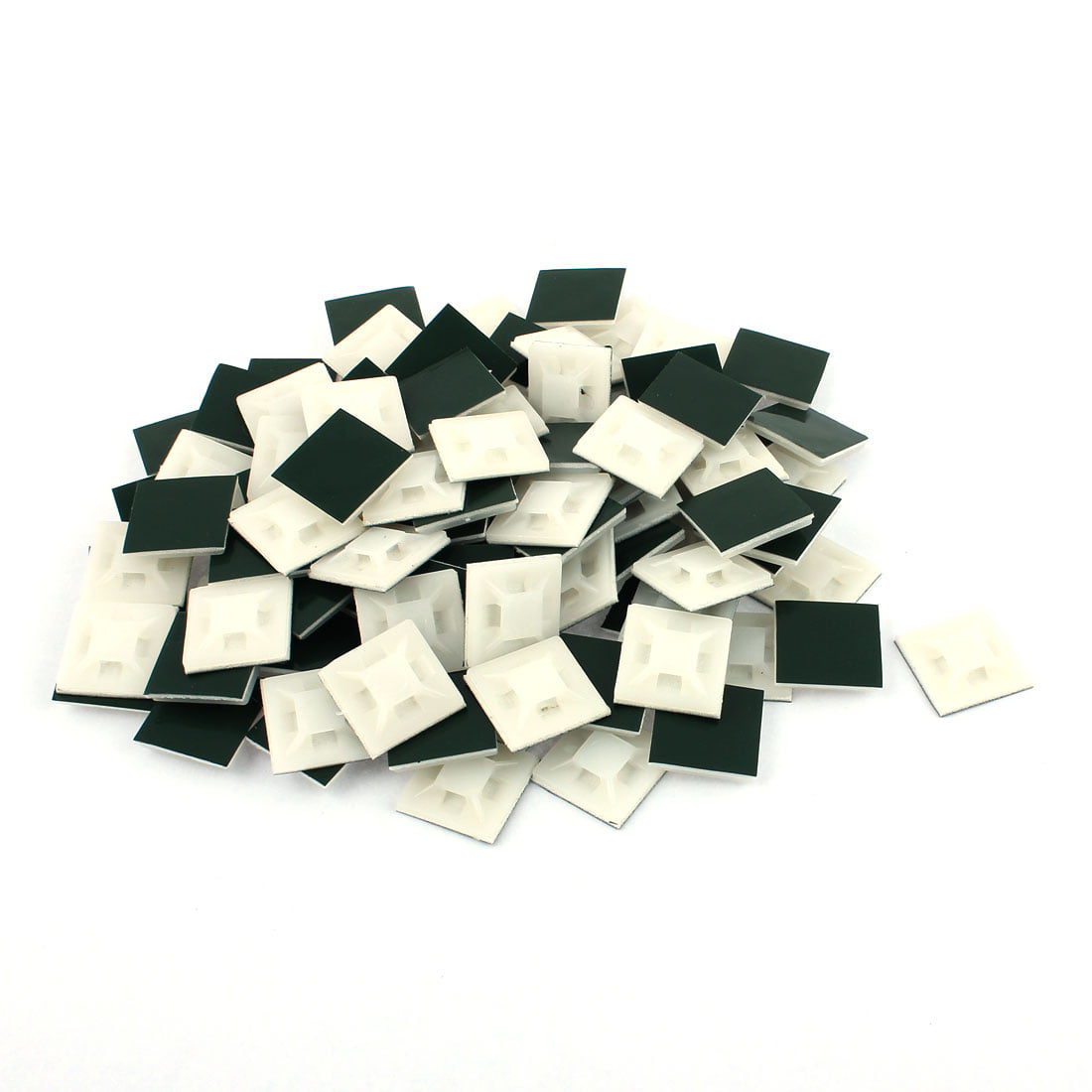 Aexit Square Shape Grommets Plastic Self-Adhesive Wire Tie Mount Bases Black Grommet Kits 200 PCS 